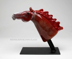 Janet Nicholson "Chestnut Equine Series" Blown Glass